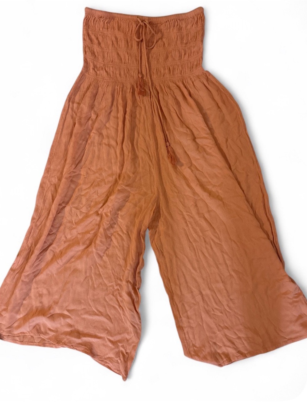 O'Neill Wide-Leg Smocked Waist Pants in Light Orange